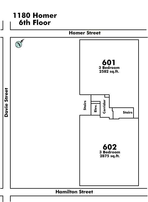 886 Broughton Street floor plate – Floor 6, Vancouver