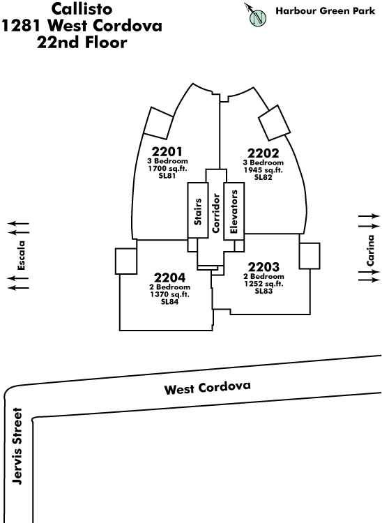 Willow Arbor floor plate – Floor 22, Vancouver