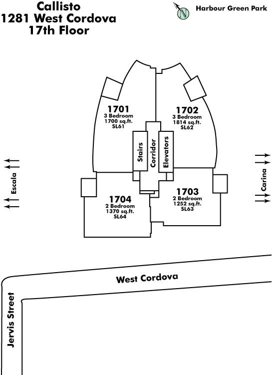 Willow Arbor floor plate – Floor 17, Vancouver