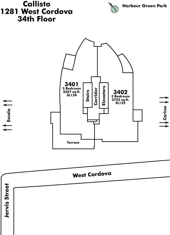 Willow Arbor floor plate – Floor 34, Vancouver
