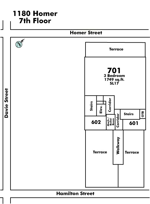886 Broughton Street floor plate – Floor 7, Vancouver