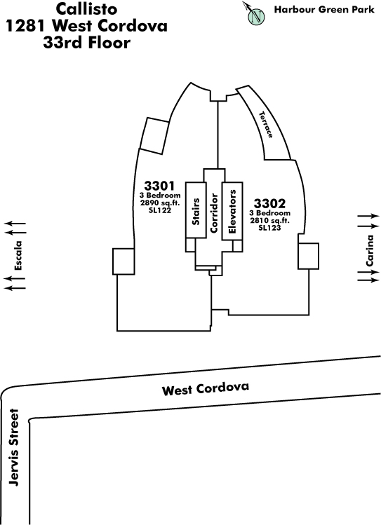 Willow Arbor floor plate – Floor 33, Vancouver