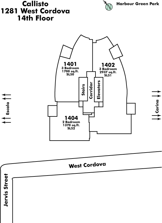 Willow Arbor floor plate – Floor 14, Vancouver