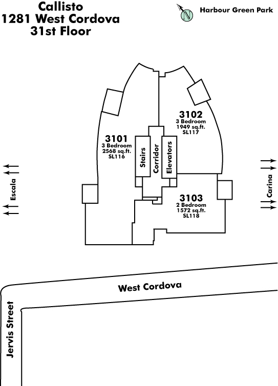 Willow Arbor floor plate – Floor 31, Vancouver