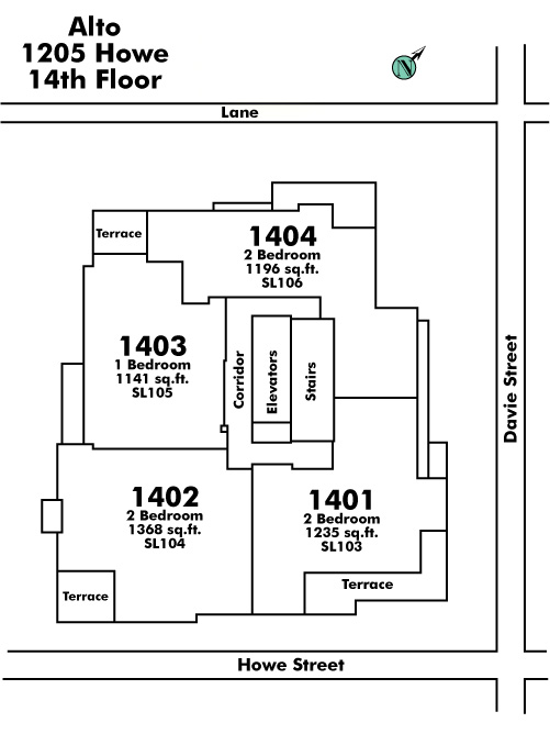 Landmark Manor floor plate – Floor 14, Vancouver