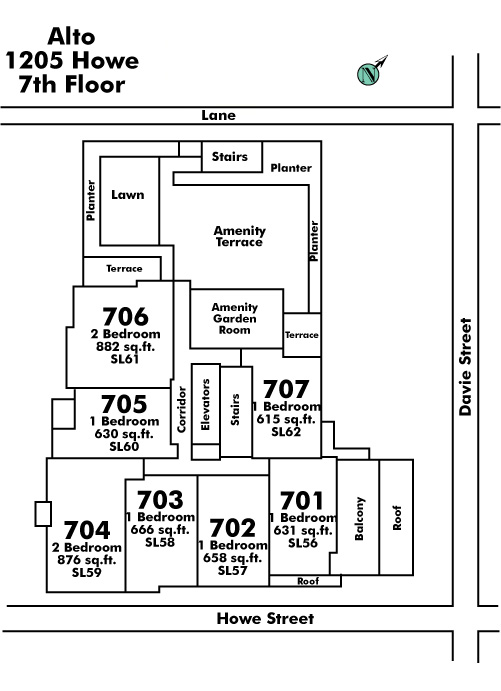 Landmark Manor floor plate – Floor 7, Vancouver