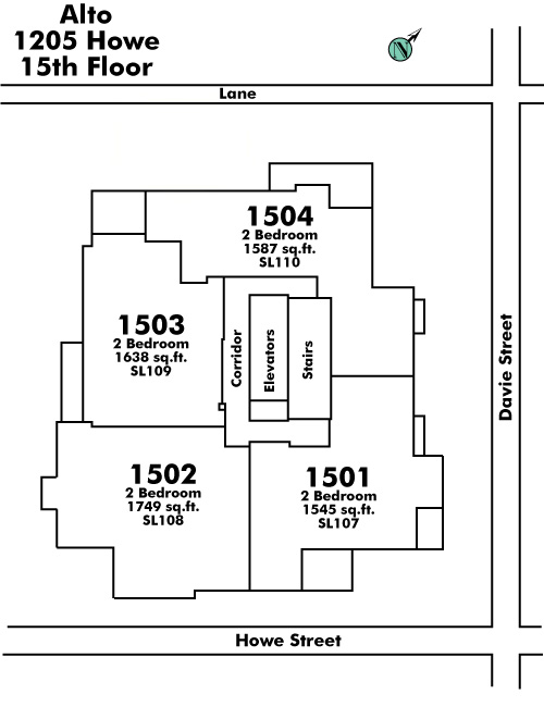 Landmark Manor floor plate – Floor 15, Vancouver