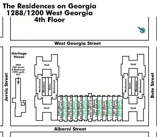 The Edgewater floor plate – Floor 4, Vancouver