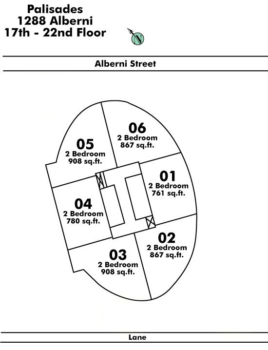 Liberte floor plate – Floor 17,18,19,20,21,22, Vancouver