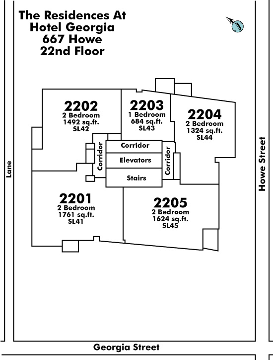 The Private Residences floor plate – Floor 22, Vancouver