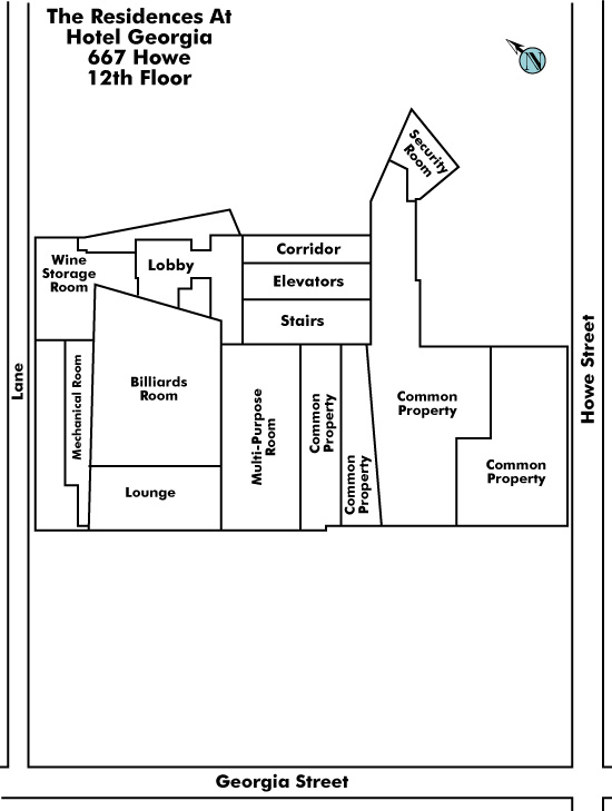The Private Residences floor plate – Floor 12, Vancouver