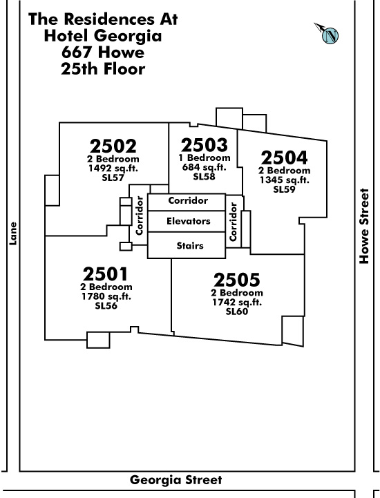 The Private Residences floor plate – Floor 25, Vancouver