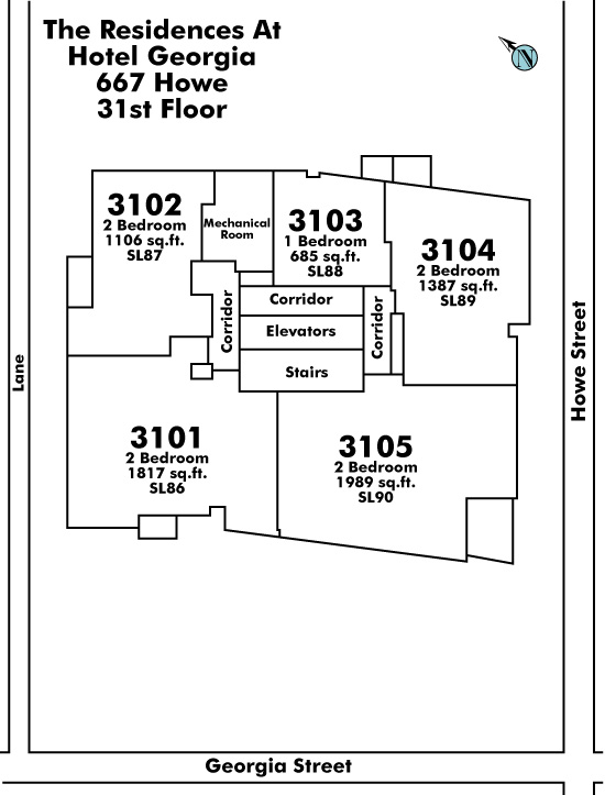 The Private Residences at Hotel Georgia Floor Plate